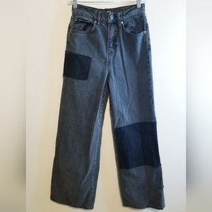 Urban Outfitters BDG PUDDLE Jean Patchwork Details High Rise Wide Leg Jeans